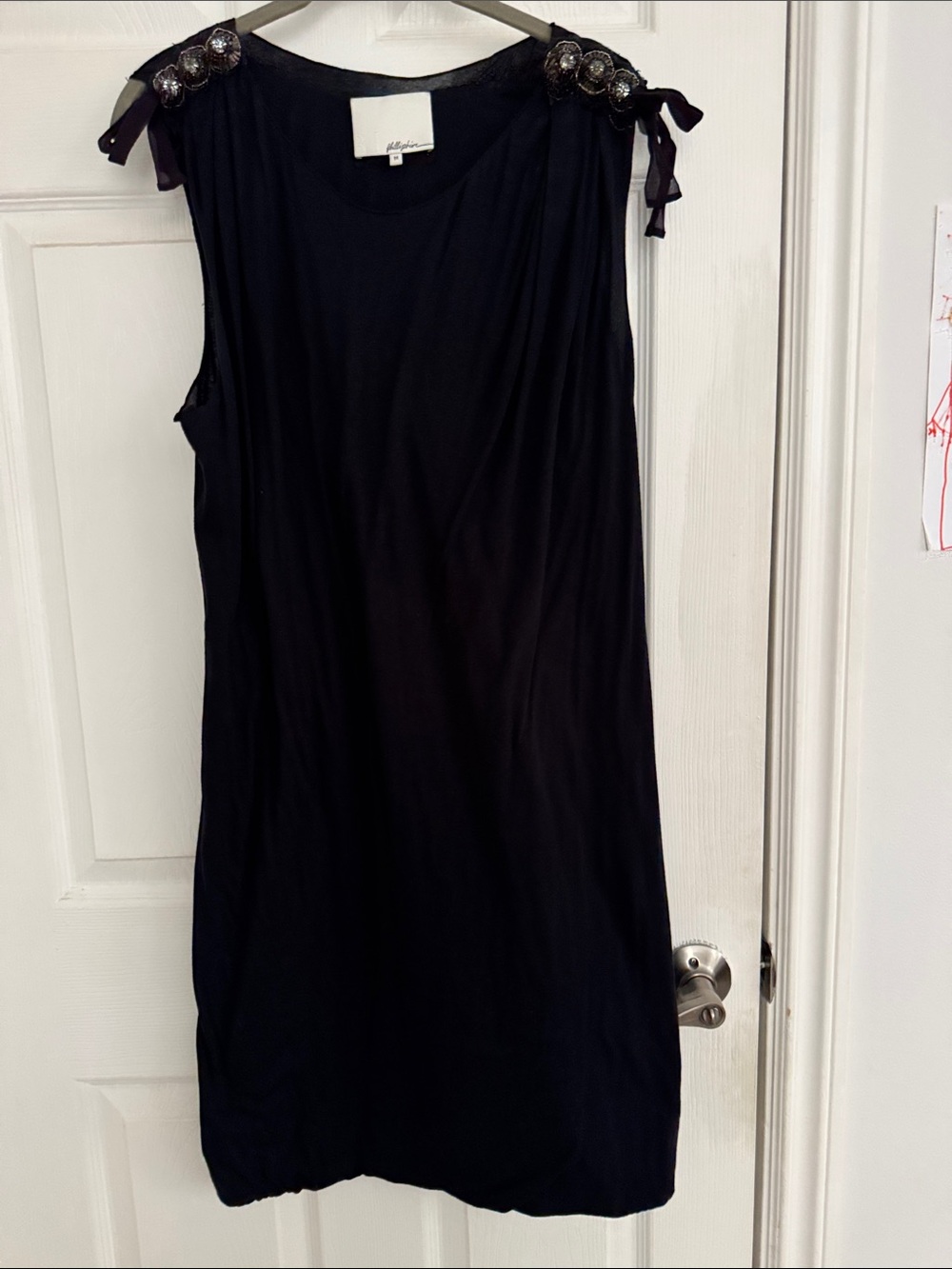 Philliphim Sleeveless Black Embellished Shoulder Top - Unbranded size m